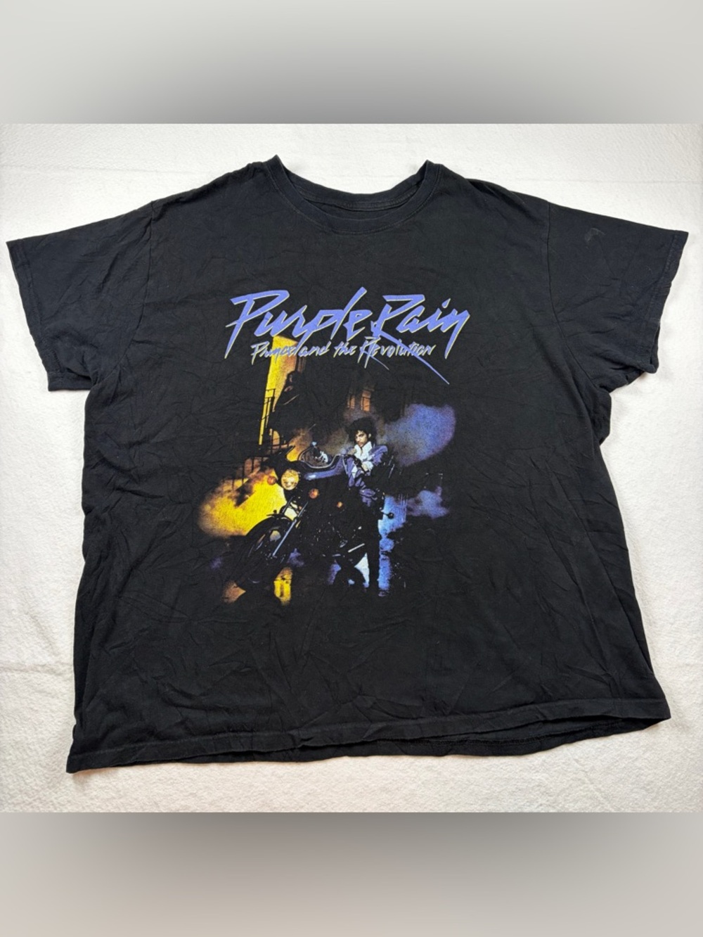 Vintage PRINCE and The Revolution PURPLE RAIN T-Shirt Adult Size 2XL Black